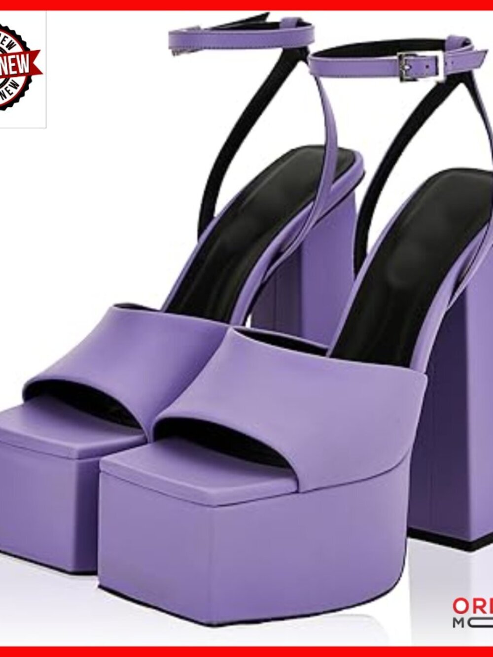 Platform Chunky Heels Open Square Toe Ankle Strap Wedding Dress Sandals